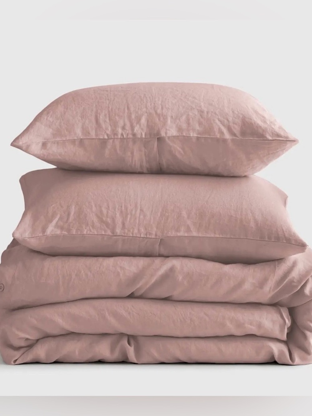 NWT Quince European Linen 3 Pc Duvet Cover Set, King/Cal (Dusty Mauve) - Picture 5 of 5